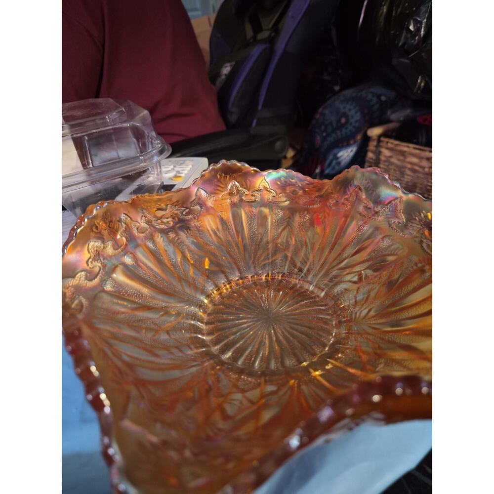 Vintage Millerburg Fenton Marigold Carnival Glass Bowl In Iridescent Rays...